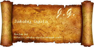 Jakoby Gyula névjegykártya