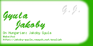 gyula jakoby business card